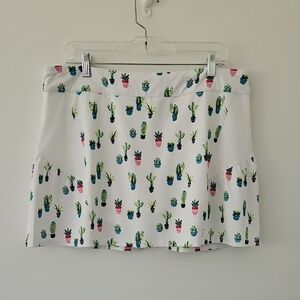 Lillie Green Cactus Print Athletic Tennis Skort‎ Size Large